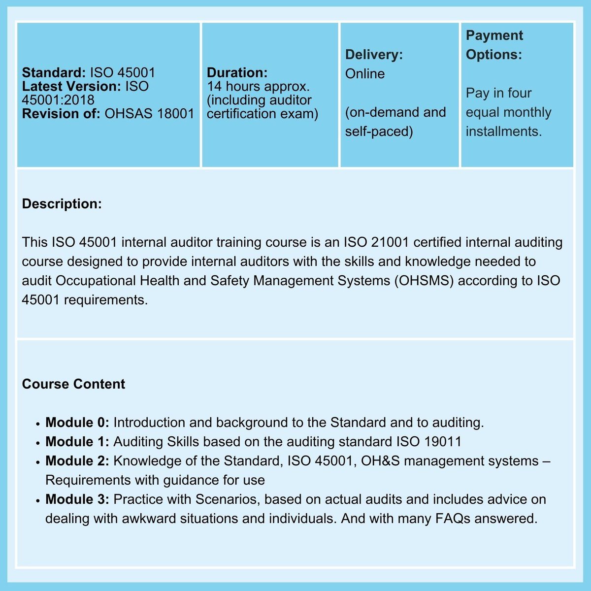 ISO 45001 Internal Auditor Training and Certification Course Summary 1 (1)