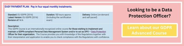 CTA button showing a preview of what learners can learn from deGRANDSON's EU GDPR Advanced course